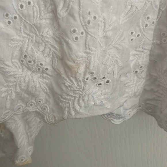 Ralph Lauren White Eyelet Ruffle Sleeve Button Up - Picture 5 of 6